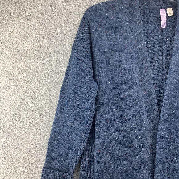 Alya Open Front Cardigan Sweater Women's Pockets Long Tunic Knit Size Small Blue - Picture 4 of 15